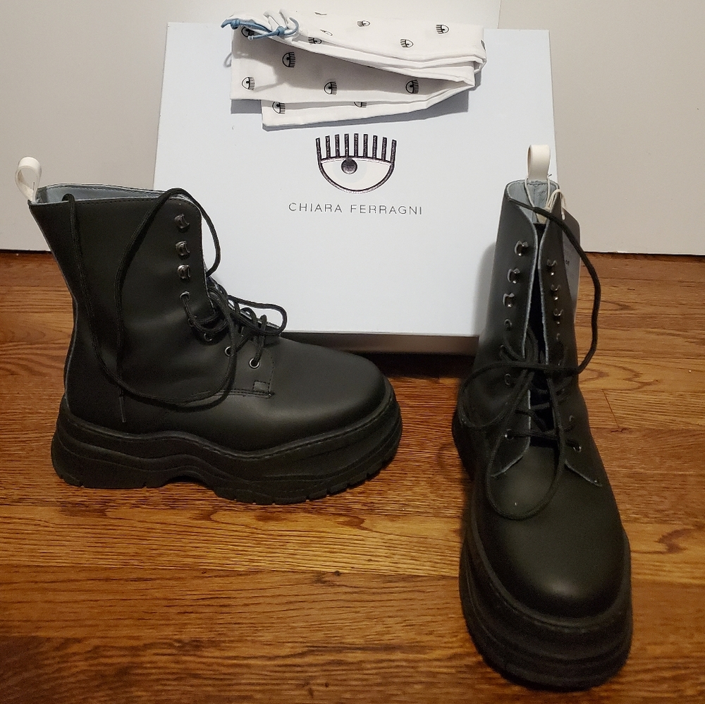 Chiara Ferragni Carry Over Leather Boots NIB NEW sz 40